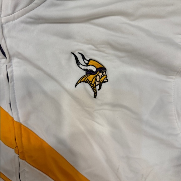 NFL Minnesota Vikings Men’s zip up sweater size XL white purple and gold - Picture 2 of 9